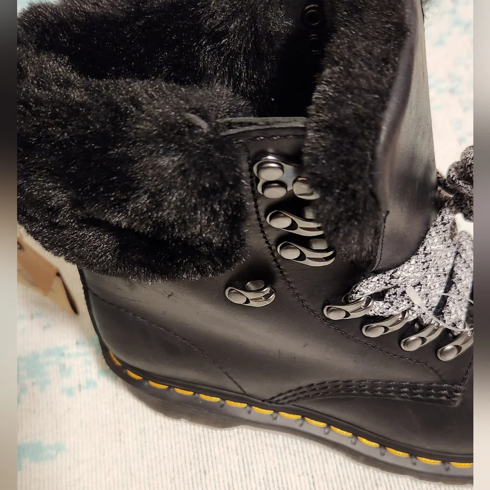 Dr. Martens Womens 1460 Serena Collar Milo faux fur boots New in Box Size 6 - Picture 11 of 16